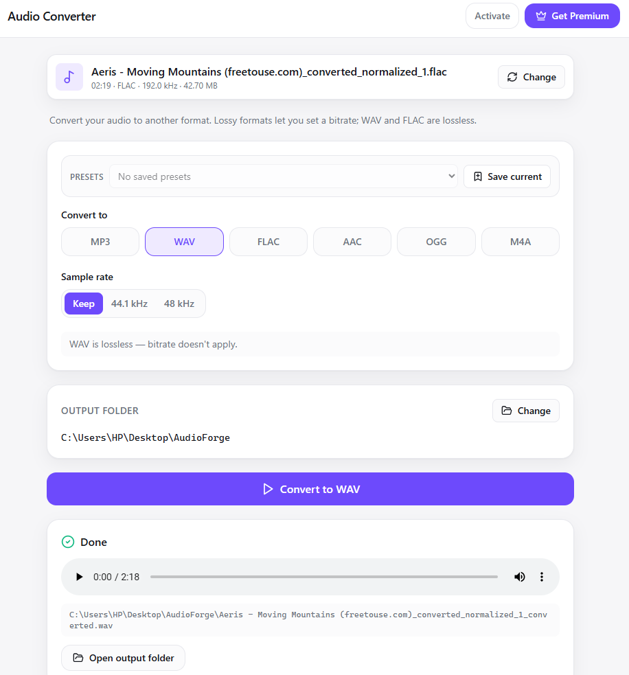 Audio Forge screenshot 1