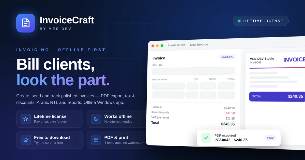 Offline Invoicing Software. Free download